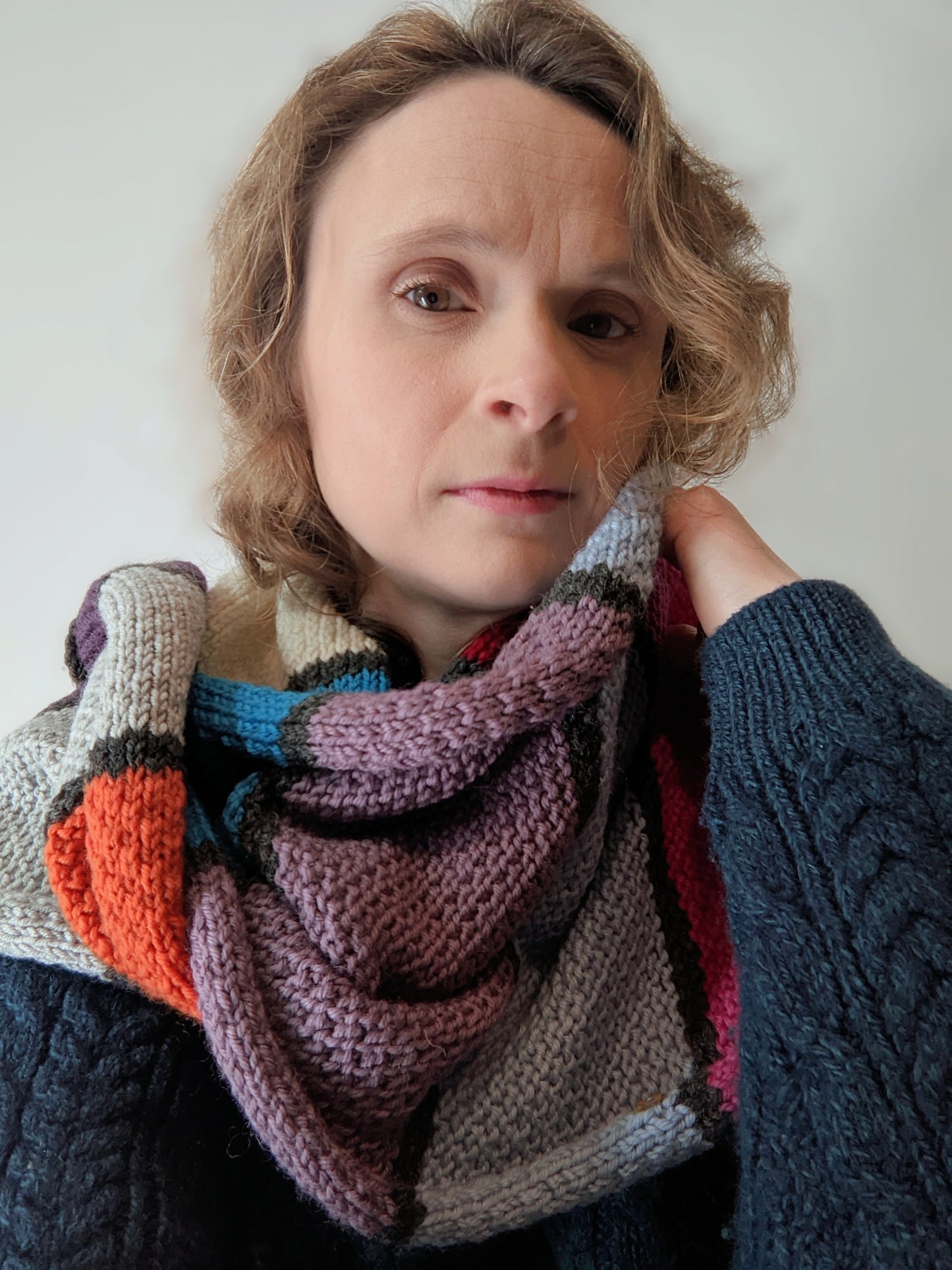 Adults Merino Multicoloured Textured Scarf