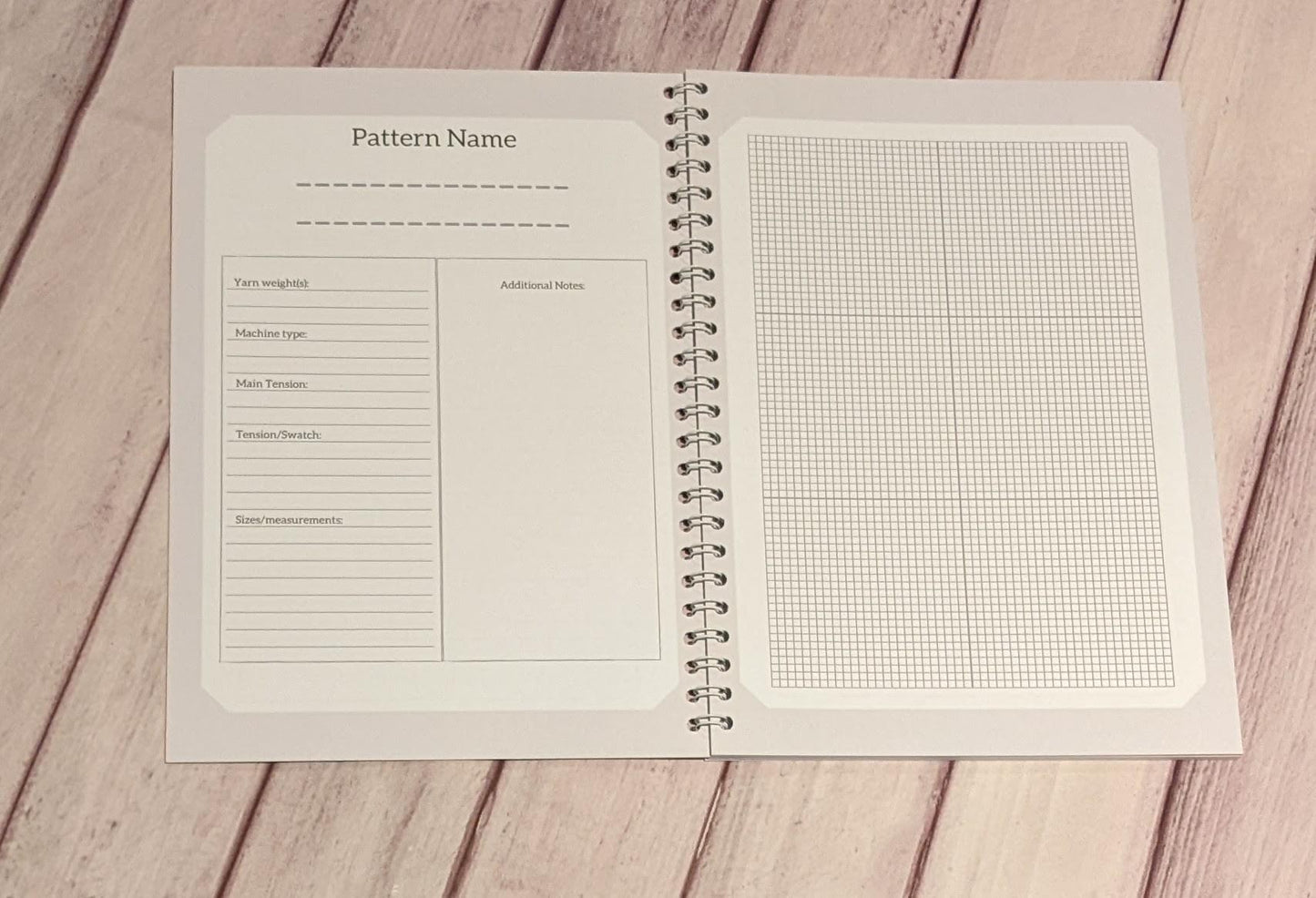 ZigZag Pink Knitting Machine Pattern Notebook - Capture your own patterns (A5)