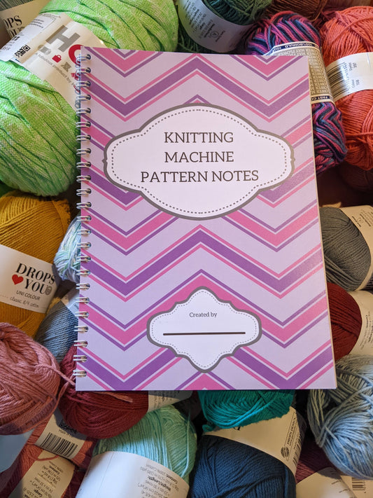 ZigZag Pink Knitting Machine Pattern Notebook - Capture your own patterns (A5)