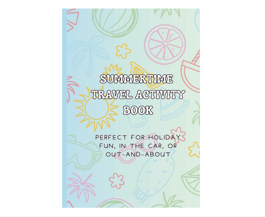Summertime Kids Activity Book - A5 Notebook. Dot to Dot, word searches & more
