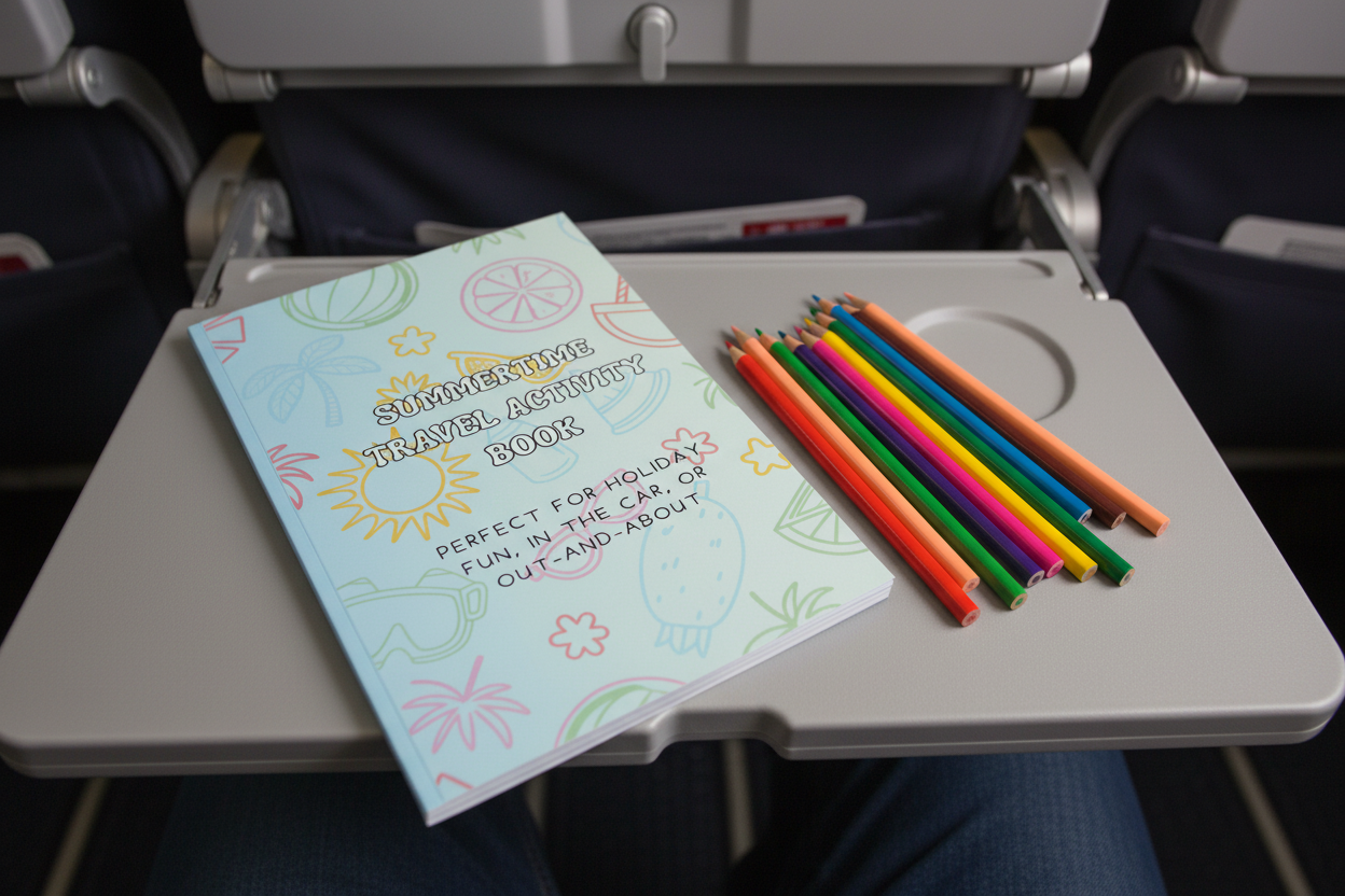 Summertime Kids Activity Book - A5 Notebook. Dot to Dot, word searches & more