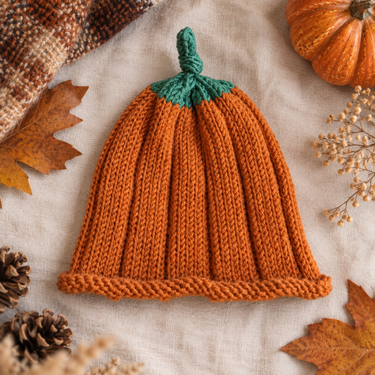 Baby Pumpkin Hat - Merino wool
