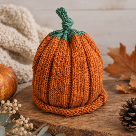 Baby Pumpkin Hat - Merino wool