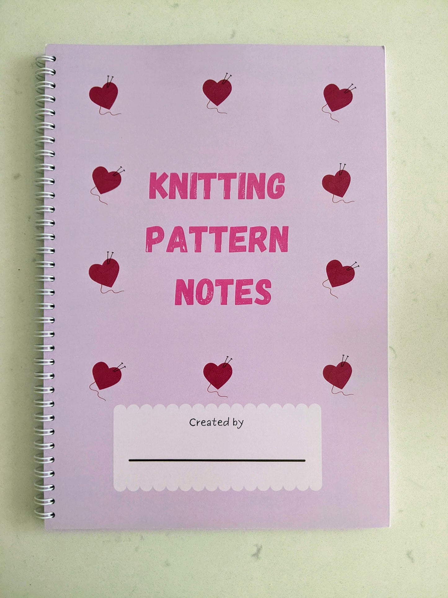 Heart Knitting Pattern Notebook - Capture your own patterns (A4)