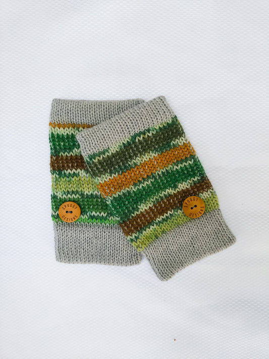 Camo Hand Warmers – Unisex Wool & Merino Fingerless Gloves for Outdoor Wear