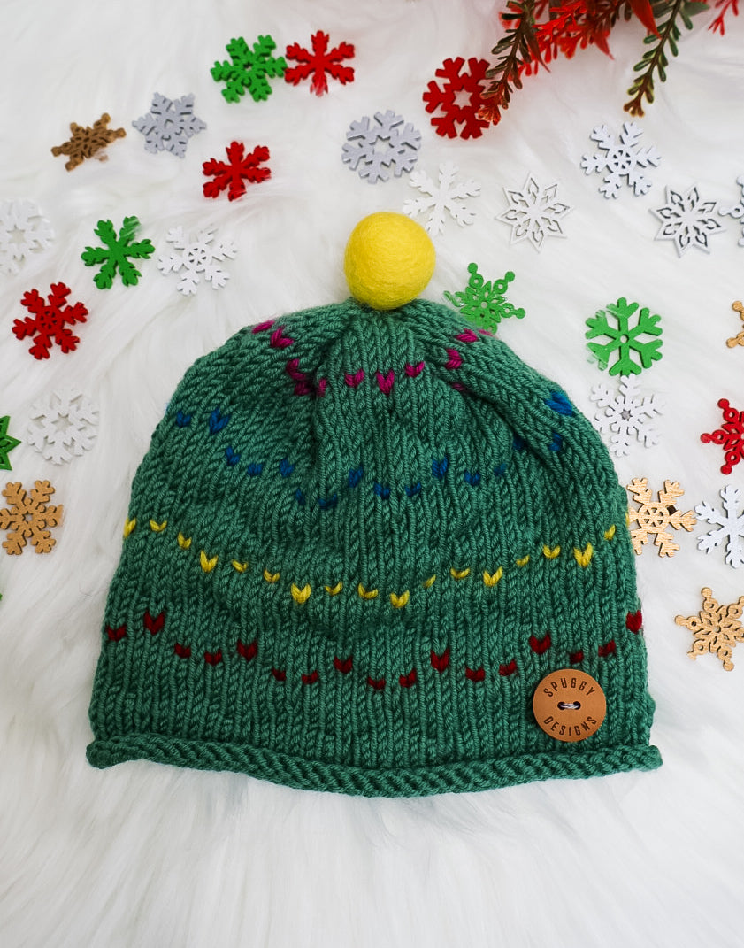Merino “Christmas Tree” Baby Beanie – Sustainable Handmade Knitwear