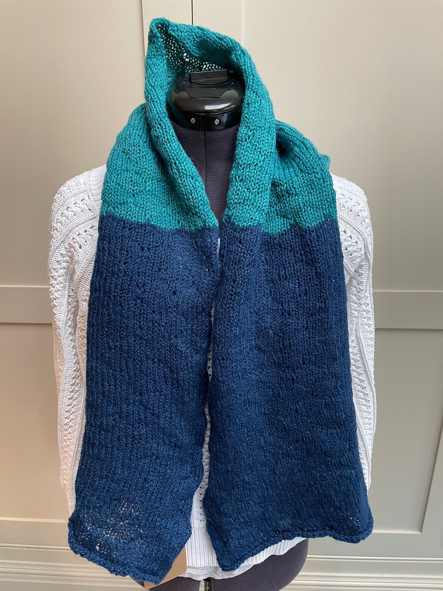 Adult Unique British Wool Scarf - Handmade using hand dyed yarn