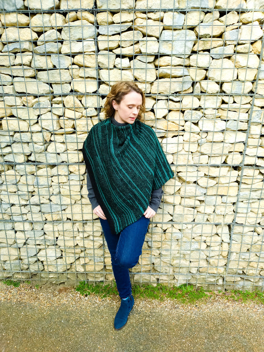 'Made For You' Striped Poncho - custom made, you pick the colour