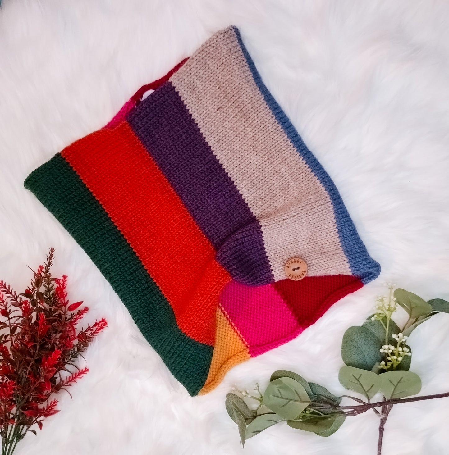 Adults Rainbow Stripe Merino Snoods