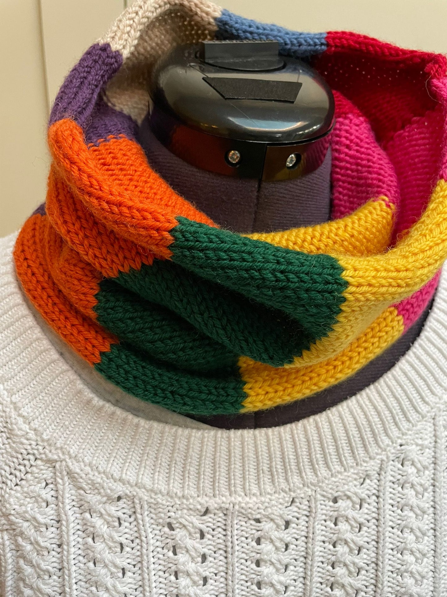 Adults Rainbow Stripe Merino Snoods