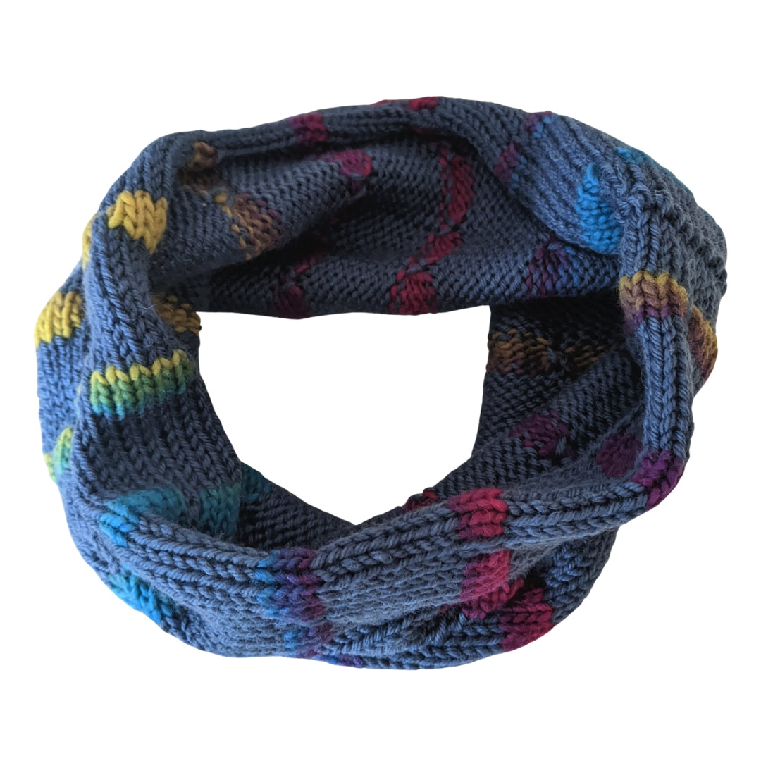 Merino Spotty Snood (Denim Blue) – Spuggy Designs