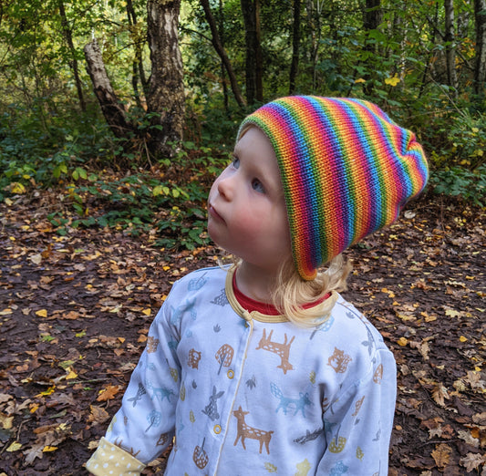 Kids Vivid Rainbow Beanie Hat