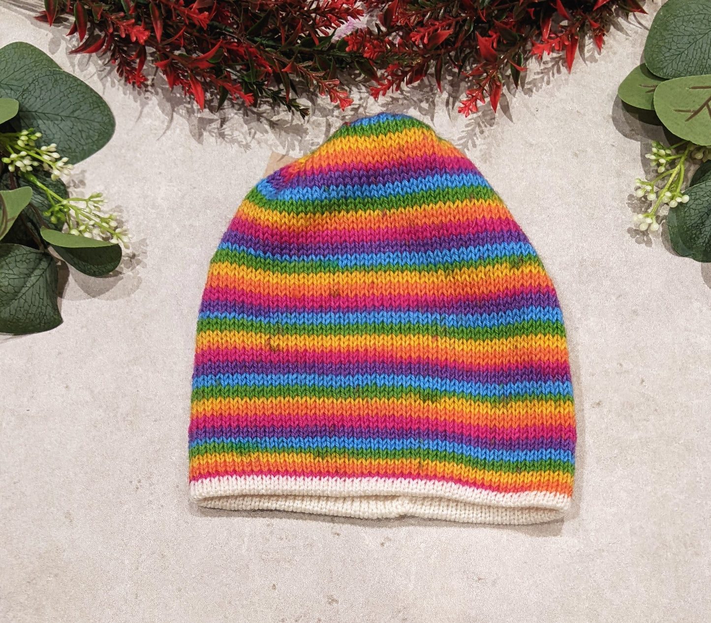 Kids Vivid Rainbow Beanie Hat